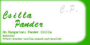 csilla pander business card